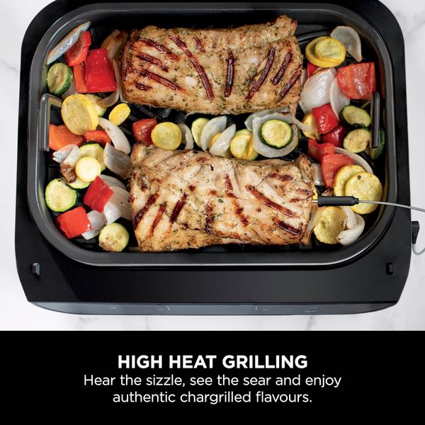 Ninja Dg551Uk 6-In-1 Max Indoor Grill & Air Fryer - Grey & Silver