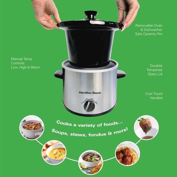 Hamilton Beach 1.8L Slow Cooker Silver