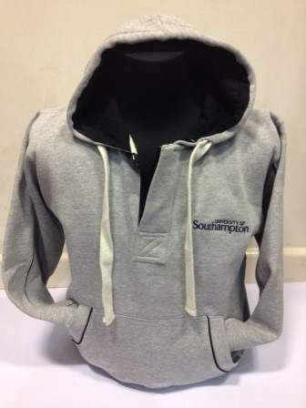 Button Hoody Branded Grey XXL